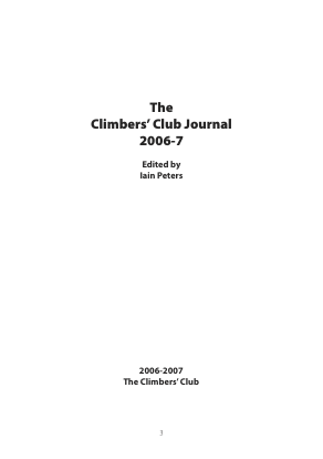 Climbers' Club 2006-07 Journal cover